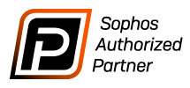 Sophos Authorized Partner logo with a red and black outlined icon.